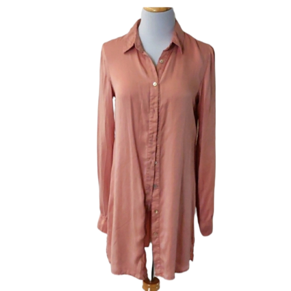 Long silk blouse